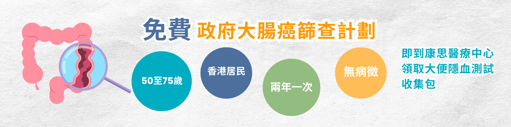 免費政府大腸癌篩查計劃-banner